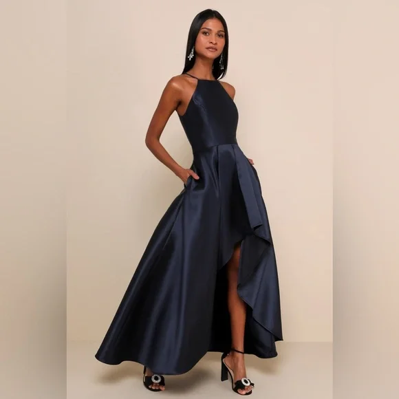 Lulu's Navy High-Low Dress - Picture 4 of 4